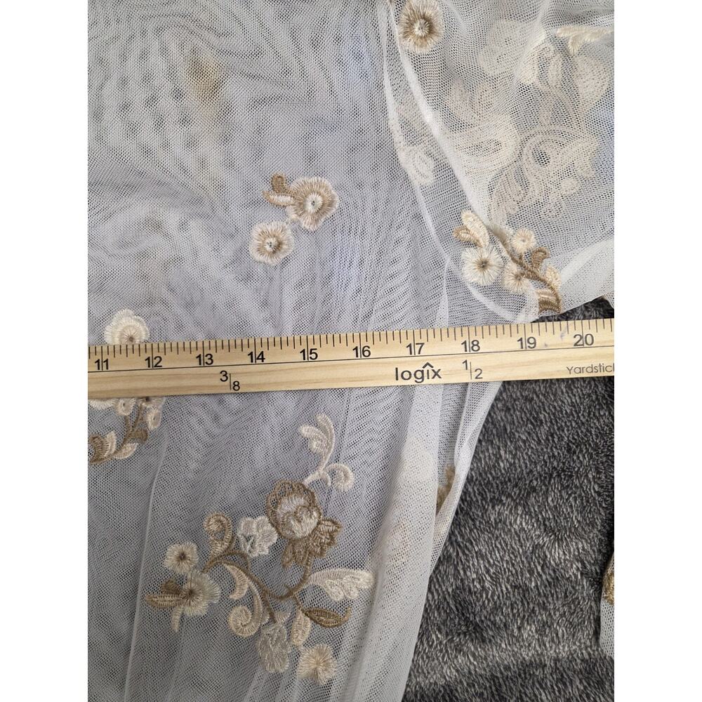 Soft Surroundings Sheer Ivory Embroidered Mesh Top Size Large - Picture 8 of 9